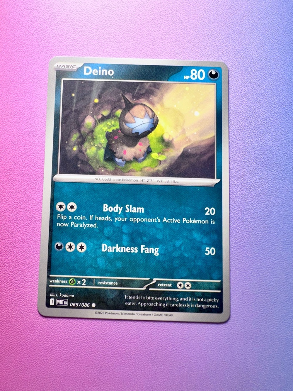 deino - 065/086 (common) — pokemon: white flare